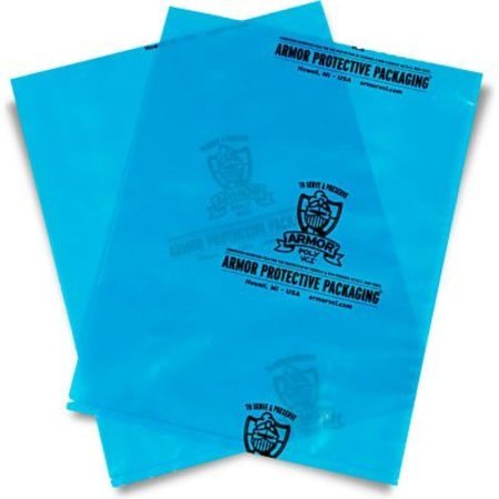 ARMOR PROTECTIVE PACKAGING Armor Poly® VCI Flat Bags, 12"W x 18"L, 4 Mil, Blue, 500/Pack PVCIBAG4MB1218IC